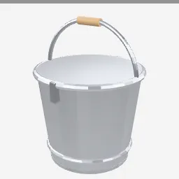 Milk Pail low-poly 3D model (1,960 tris)