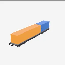 Container Flatcar low-poly 3D model (1,320 tris)