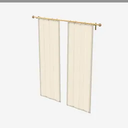 Window Curtains low-poly 3D model (16,428 tris)