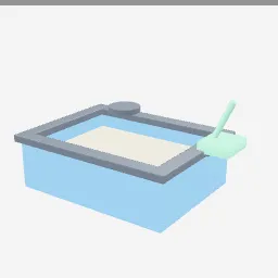 Litter Box low-poly 3D model (1,480 tris)