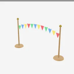 Party Banner low-poly 3D model (2,096 tris)