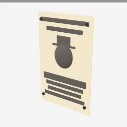 Wanted Poster low-poly 3D model (1,532 tris)