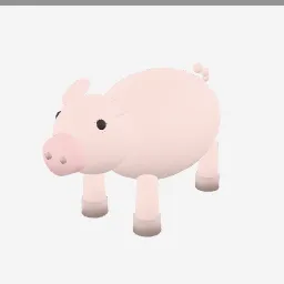 Pig low-poly 3D model (5,764 tris)