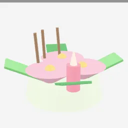 Loy Krathong Raft low-poly 3D model (3,700 tris)