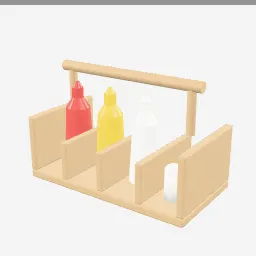 Condiment Caddy low-poly 3D model (2,756 tris)