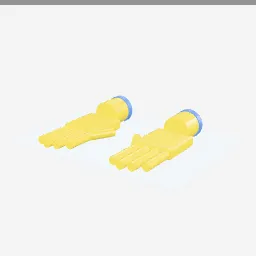 Rubber Gloves low-poly 3D model (1,612 tris)