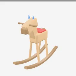Rocking Horse Wood low-poly 3D model (1,876 tris)