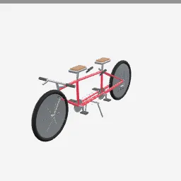 Tandem Bike low-poly 3D model (14,592 tris)