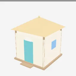Hut low-poly 3D model (1,128 tris)
