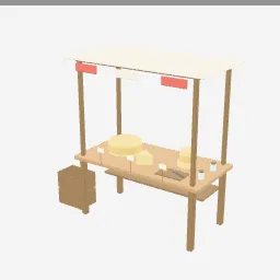 Cheese Stall low-poly 3D model (3,804 tris)