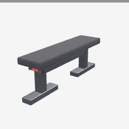 Flat Bench low-poly 3D model (1,140 tris)