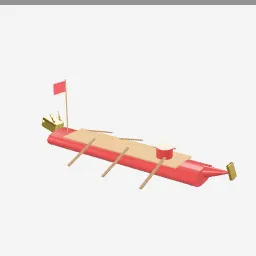 Dragon Boat Model low-poly 3D model (3,516 tris)