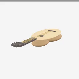 Lute low-poly 3D model (2,812 tris)