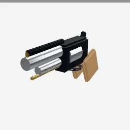Revolver low-poly 3D model (1,264 tris)