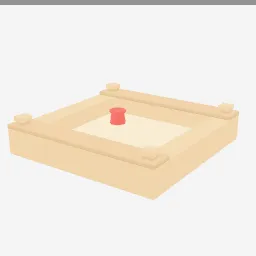 Kids Sandbox low-poly 3D model (1,996 tris)