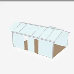 Greenhouse low-poly 3D model (3,856 tris)
