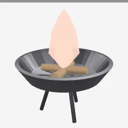 Fire Pit low-poly 3D model (3,644 tris)