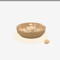 Hazelnut Bowl low-poly 3D model (7,860 tris)