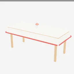 Tablecloth Table low-poly 3D model (3,620 tris)