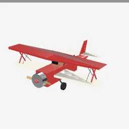 Biplane low-poly 3D model (3,556 tris)