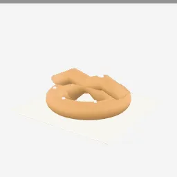 Pretzel low-poly 3D model (4,468 tris)