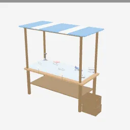 Fish Stall low-poly 3D model (6,216 tris)