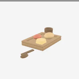 Wooden Trencher low-poly 3D model (2,212 tris)