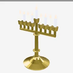 Menorah low-poly 3D model (3,780 tris)