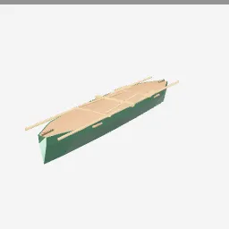 Canoe low-poly 3D model (1,409 tris)