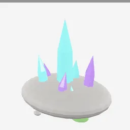 Crystal Cluster low-poly 3D model (4,518 tris)
