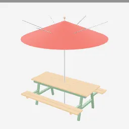 Table Set low-poly 3D model (4,428 tris)
