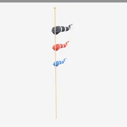 Koinobori low-poly 3D model (7,276 tris)