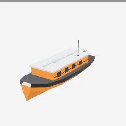 Lifeboat low-poly 3D model (2,512 tris)