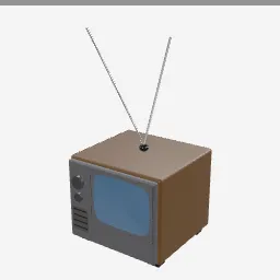 Crt Tv low-poly 3D model (3,360 tris)