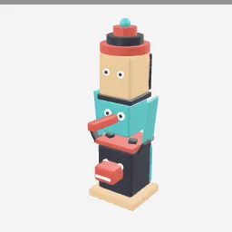 Totem Pole low-poly 3D model (3,648 tris)