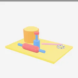 Play Doh Set low-poly 3D model (3,162 tris)
