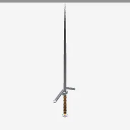 Claymore low-poly 3D model (2,636 tris)