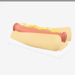 Hotdog low-poly 3D model (2,212 tris)