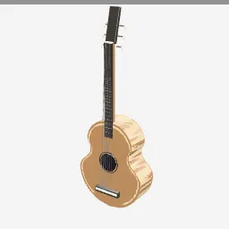 Acoustic Guitar low-poly 3D model (11,292 tris)