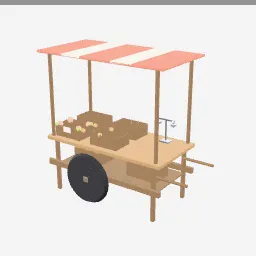 Fruit Cart low-poly 3D model (10,828 tris)