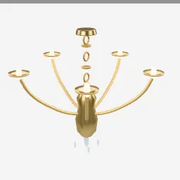 Chandelier low-poly 3D model (20,860 tris)