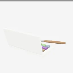 Watercolor Set low-poly 3D model (3,856 tris)