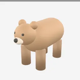 Bear low-poly 3D model (6,128 tris)