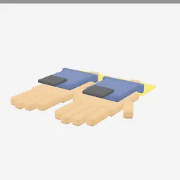 Work Gloves low-poly 3D model (2,376 tris)