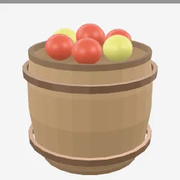 Apple Barrel low-poly 3D model (4,012 tris)