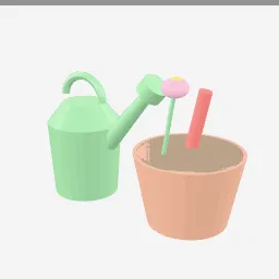 Toy Garden Set low-poly 3D model (1,760 tris)