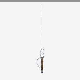 Rapier low-poly 3D model (2,436 tris)