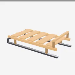 Wooden Sled low-poly 3D model (3,672 tris)