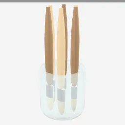 Artist Brush Set low-poly 3D model (4,776 tris)