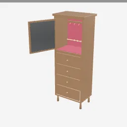 Jewelry Armoire low-poly 3D model (8,732 tris)